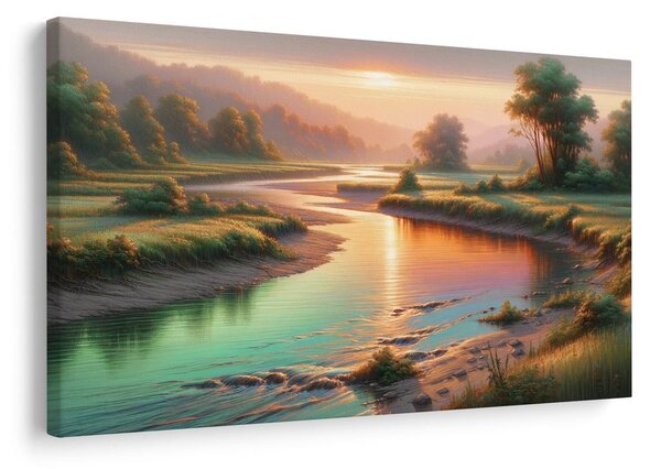 Quadro su tela – Fiume al crepuscolo