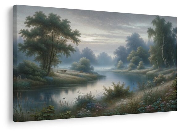 Quadro su tela – Fiume nella foschia
