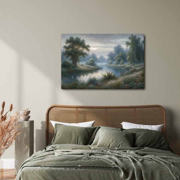 Quadro su tela – Fiume nella foschia