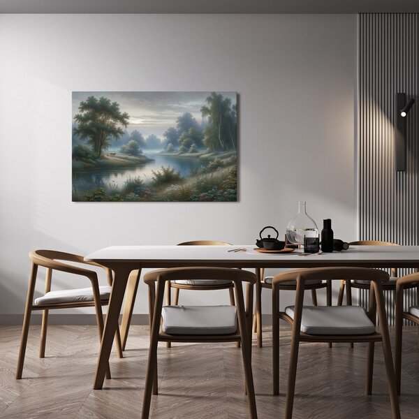 Quadro su tela – Fiume nella foschia