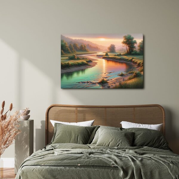 Quadro su tela – Fiume al crepuscolo