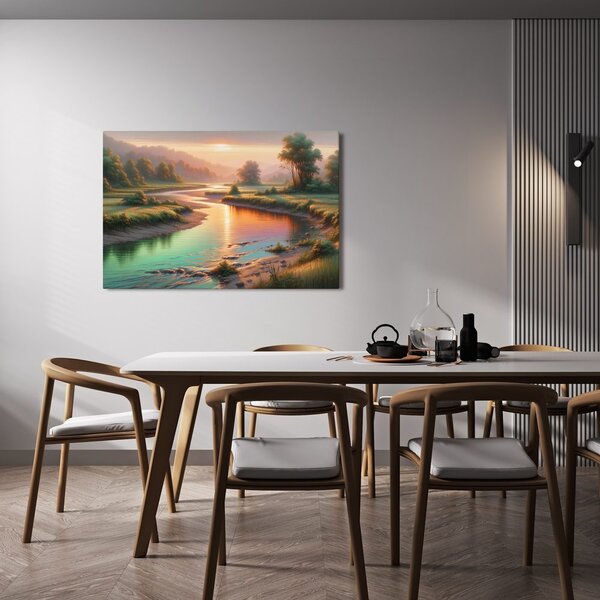 Quadro su tela – Fiume al crepuscolo