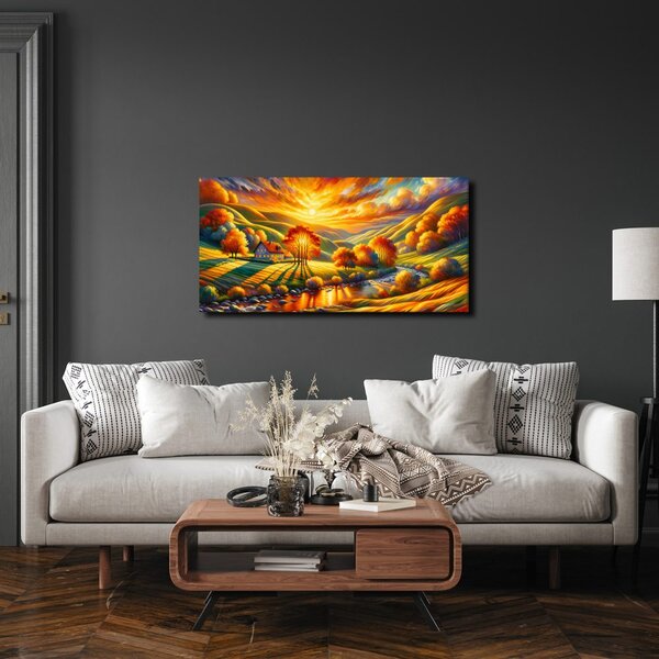 Quadro su tela – Valle dorata d’autunno