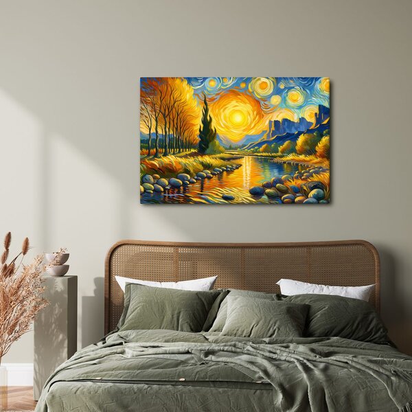 Quadro su tela – Sole sopra il fiume