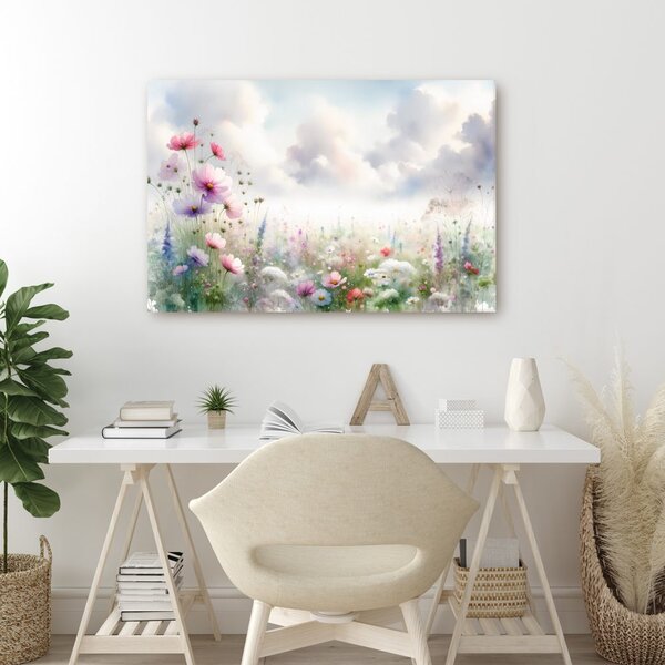 Quadro su tela – Romantico prato fiorito