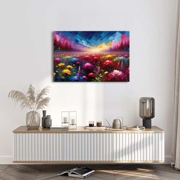 Quadro su tela – Prato fiorito splendente