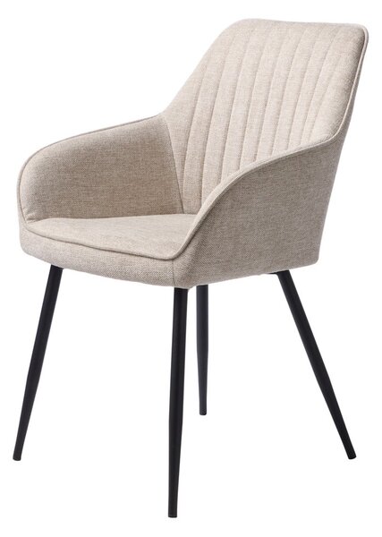 Sedia da pranzo beige in imbottito con braccioli Nolan – Unique Furniture
