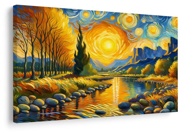 Quadro su tela – Sole sopra il fiume