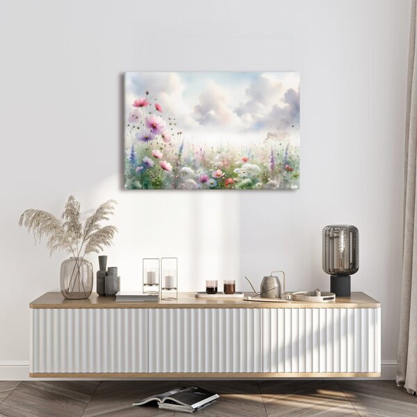 Quadro su tela – Romantico prato fiorito