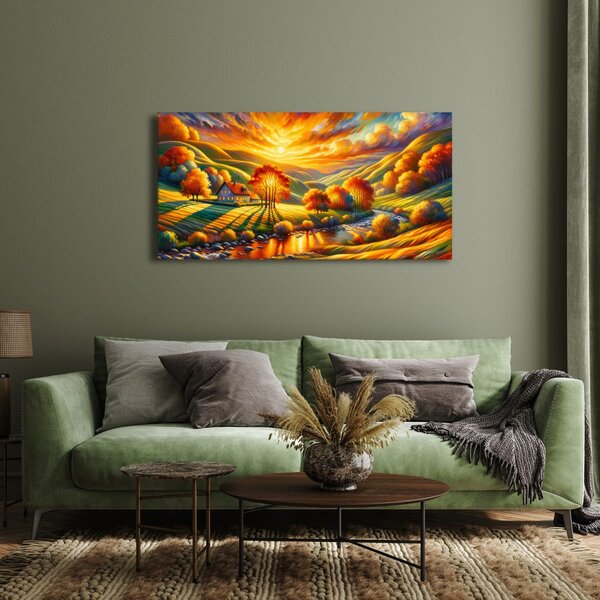 Quadro su tela – Valle dorata d’autunno