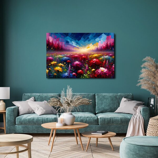 Quadro su tela – Prato fiorito splendente