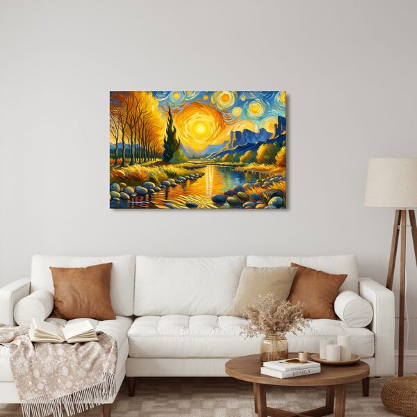 Quadro su tela – Sole sopra il fiume