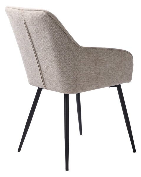 Sedia da pranzo beige in imbottito con braccioli Nolan – Unique Furniture
