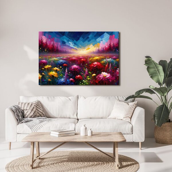 Quadro su tela – Prato fiorito splendente