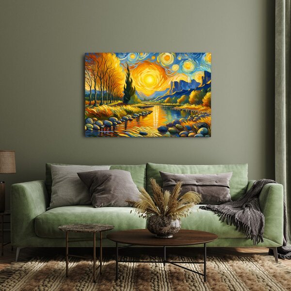 Quadro su tela – Sole sopra il fiume
