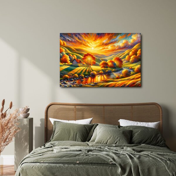 Quadro su tela – Paesaggio autunnale al tramonto