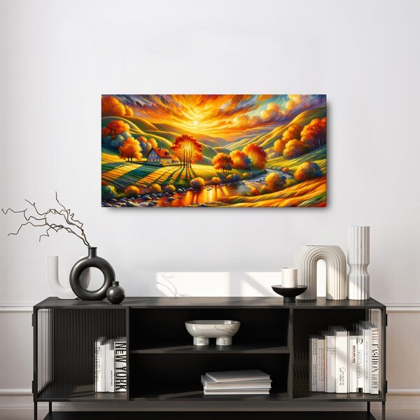 Quadro su tela – Valle dorata d’autunno