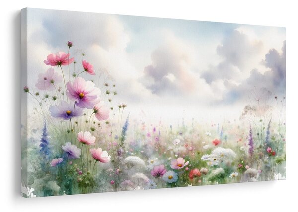 Quadro su tela – Romantico prato fiorito