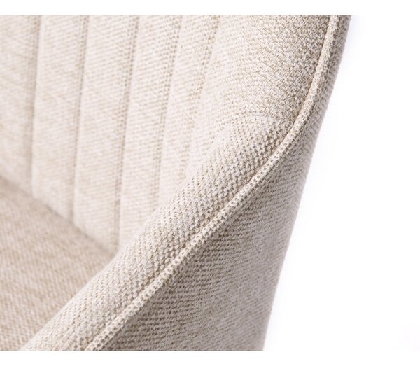 Sedia da pranzo beige in imbottito con braccioli Nolan – Unique Furniture