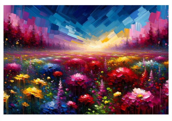 Quadro su tela – Prato fiorito splendente
