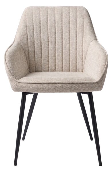 Sedia da pranzo beige in imbottito con braccioli Nolan – Unique Furniture