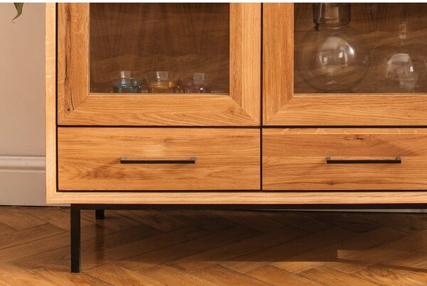 Vetrina in legno di quercia di colore naturale 144x95 cm Abies - The Beds