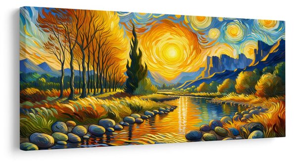 Quadro su tela – Corrente dorata del fiume