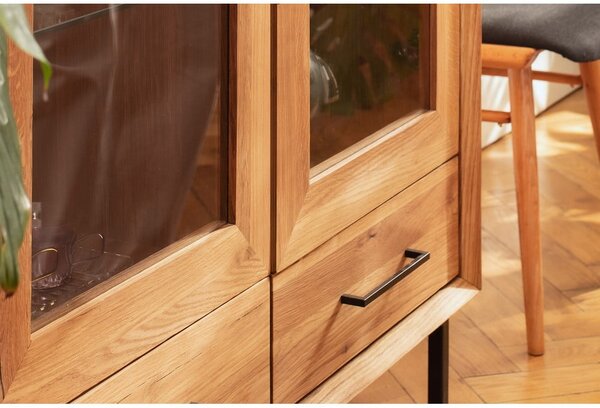 Vetrina in legno di quercia di colore naturale 144x95 cm Abies - The Beds