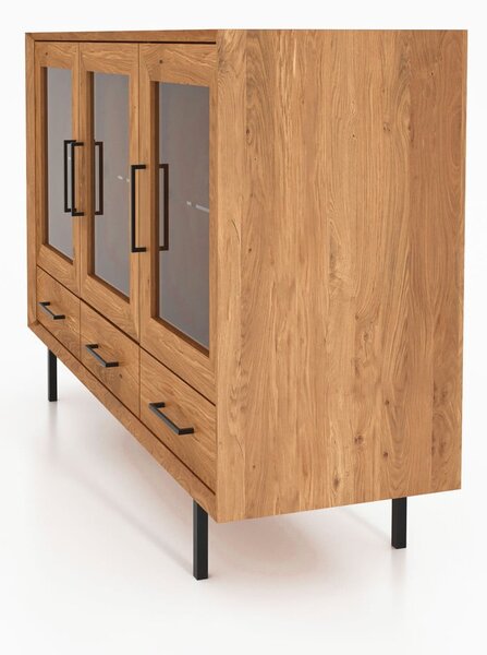 Vetrina in legno di quercia di colore naturale 144x95 cm Abies - The Beds