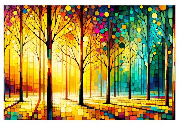 Quadro su tela – Vetrata nella foresta