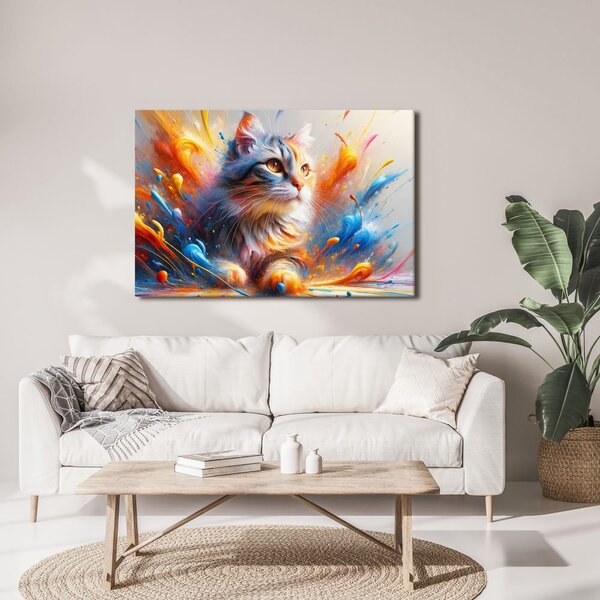 Quadro su tela – Gatto nell’esplosione di colori