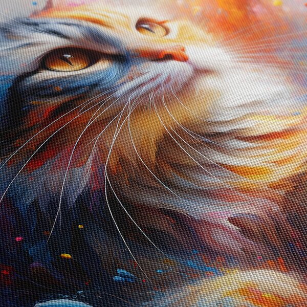 Quadro su tela – Gatto nel vortice di colori