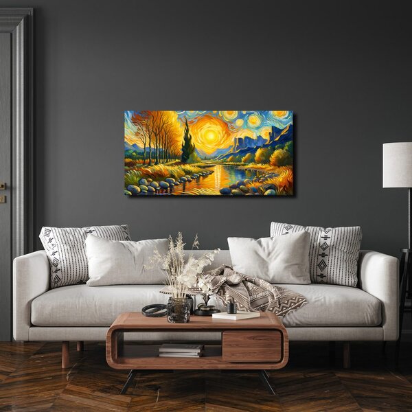 Quadro su tela – Corrente dorata del fiume