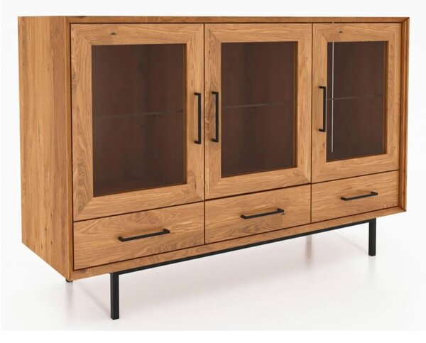 Vetrina in legno di quercia di colore naturale 144x95 cm Abies - The Beds