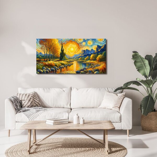 Quadro su tela – Corrente dorata del fiume
