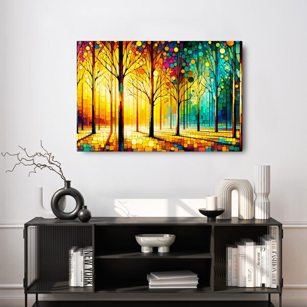 Quadro su tela – Vetrata nella foresta