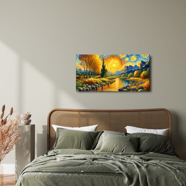Quadro su tela – Corrente dorata del fiume