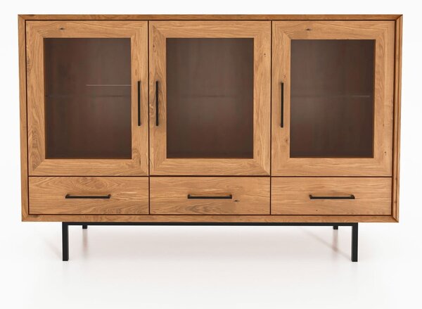 Vetrina in legno di quercia di colore naturale 144x95 cm Abies - The Beds