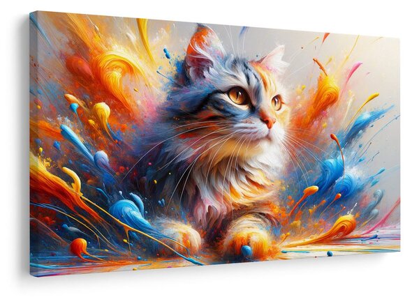 Quadro su tela – Gatto nell’esplosione di colori