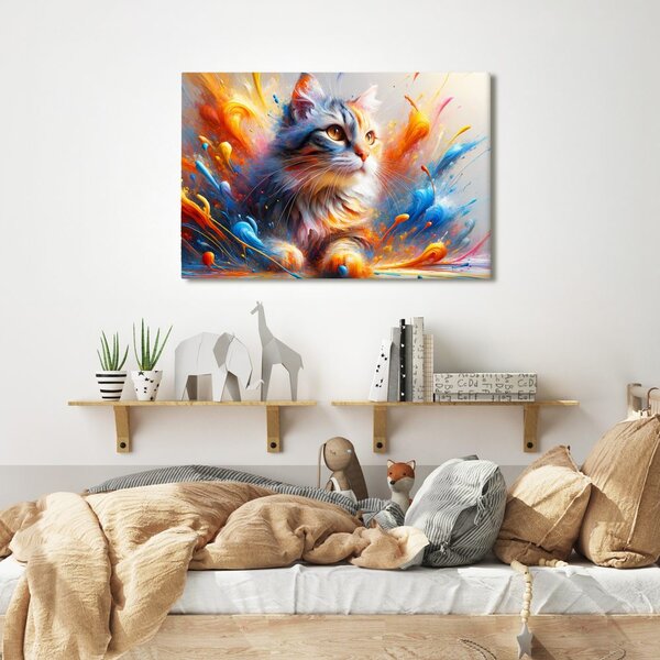 Quadro su tela – Gatto nell’esplosione di colori