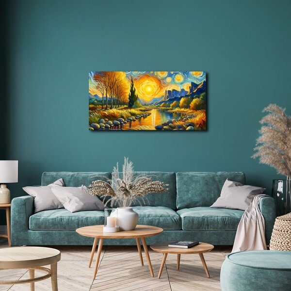 Quadro su tela – Corrente dorata del fiume