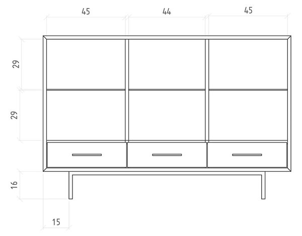Vetrina in legno di quercia di colore naturale 144x95 cm Abies - The Beds