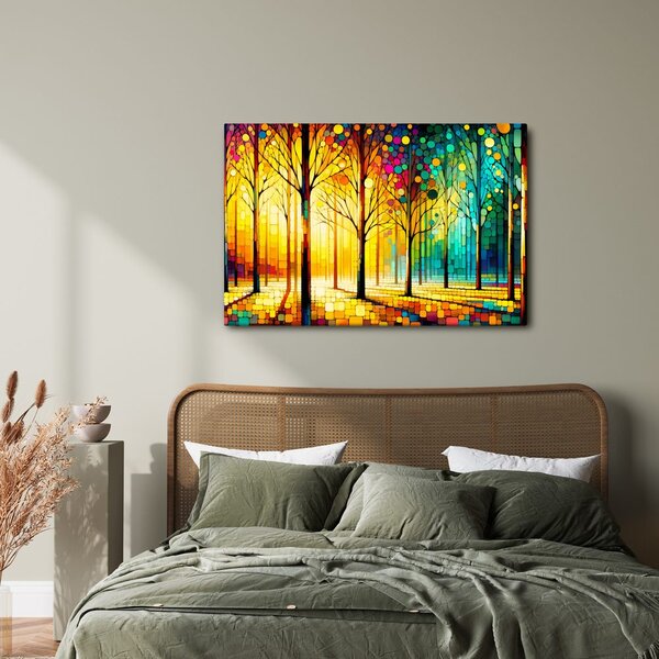 Quadro su tela – Vetrata nella foresta