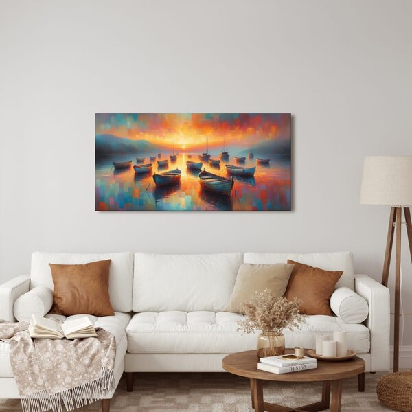 Quadro su tela – Barchette su acque tranquille