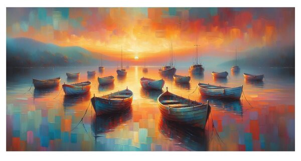 Quadro su tela – Barchette su acque tranquille