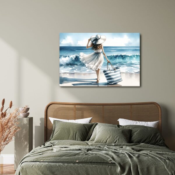 Quadro su tela – Donna sulla costa d’estate