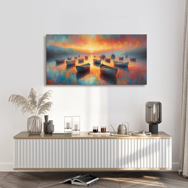 Quadro su tela – Barchette su acque tranquille