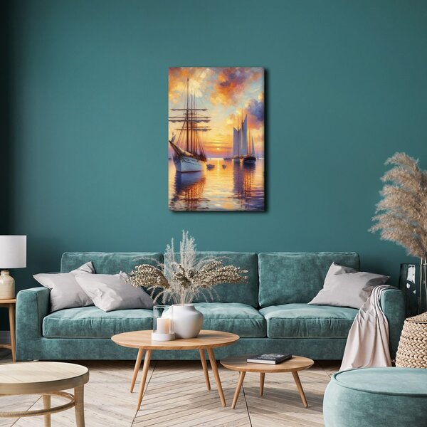 Quadro su tela – Veliero al crepuscolo