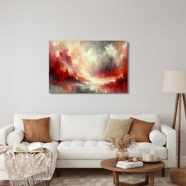 Quadro su tela – Luce rossa tra le nuvole