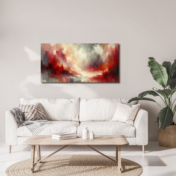 Quadro su tela – Fiamme nella nebbia rossa